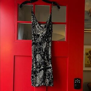 Floral Black and White Mini Dress